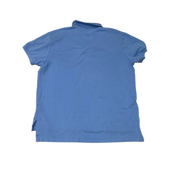 Polo Ralph Lauren Custom Fit Blue Stretch Mesh Polo Shirt XL Orange Logo - Picture 3 of 6